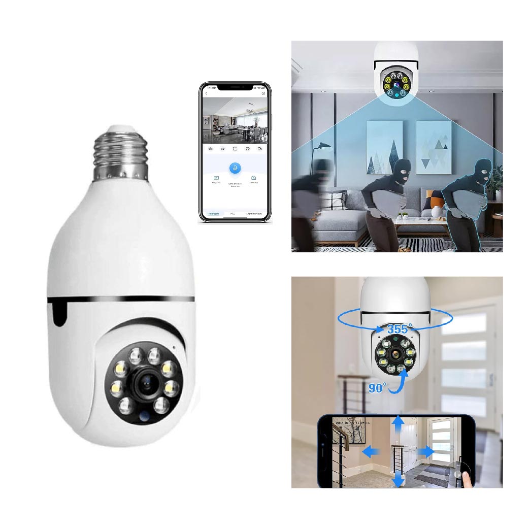 Camara Seguridad Wifi Domo Tipo Bombillo